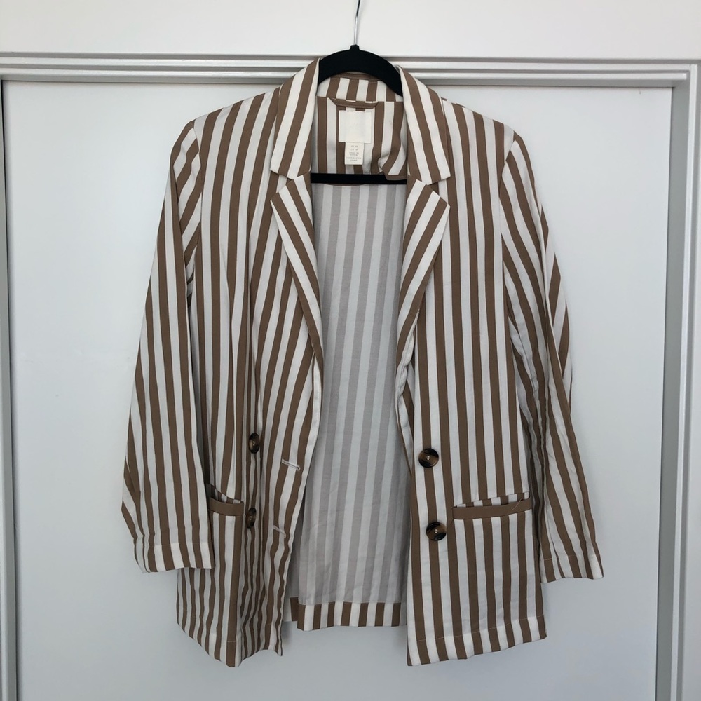 H&M Striped Casual Blazer